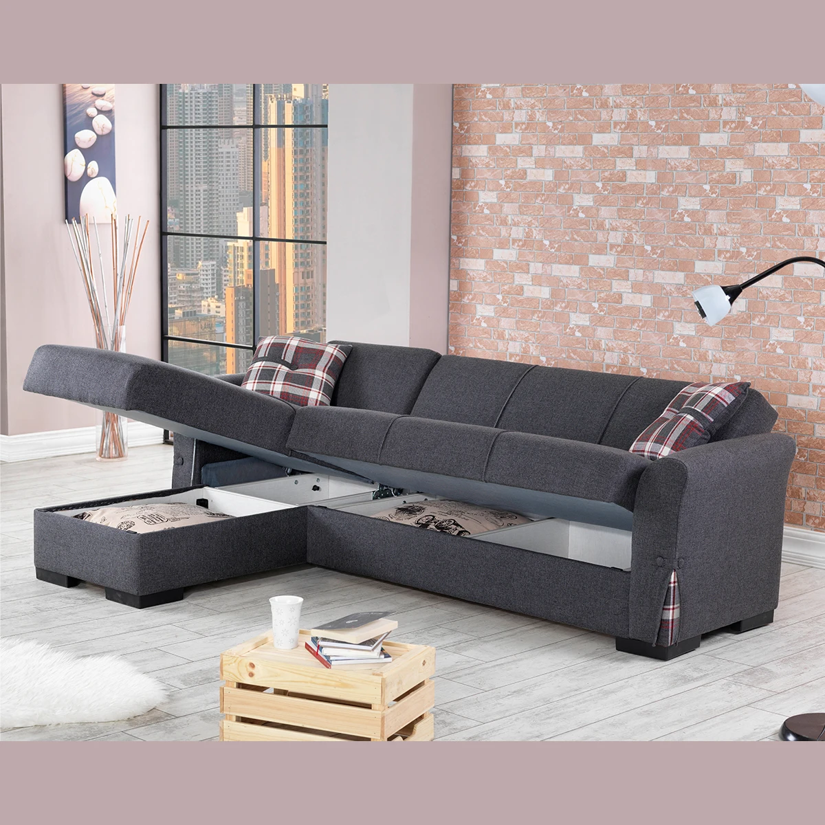 Versatile Corner Sofa Bed Storage Customize Turkish Modular Furniture Convertible Folding Transformable Living Room OEM Supplier