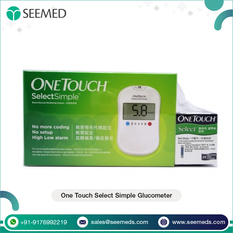 Easy to Use Color and Audio Alerts Household Medical Device High Accuracy One Touch Select Simple Glucometer