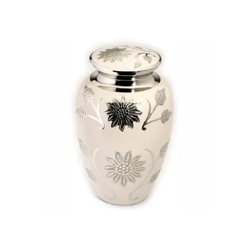 Stylish Urns Glass & Aluminum Memorial Container Jar Pot for Human Ashes Golden Color American Style Metal Urns Decorative vases