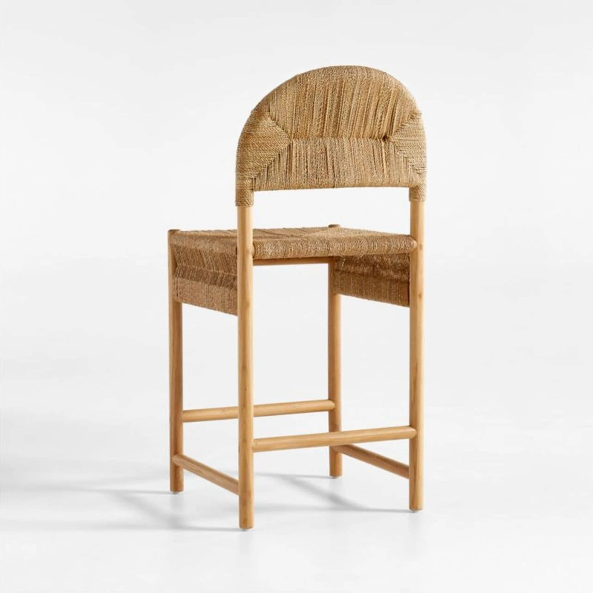 Outdoor Bar Chair Solid Teak Wood with Woven Seagrass Best Style - Eno