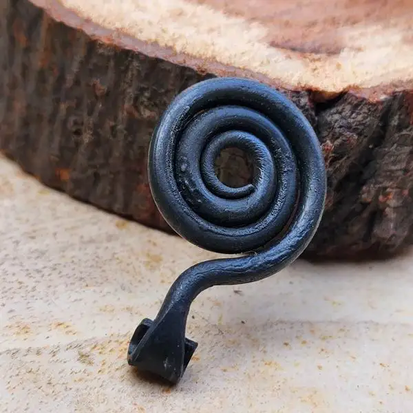 Top Quality Hand Forged Snake Shape Amulet, Blacksmith, Viking, Norse, Pendant, Jeweler, Iron, Steel, History, Pagan, Necklace