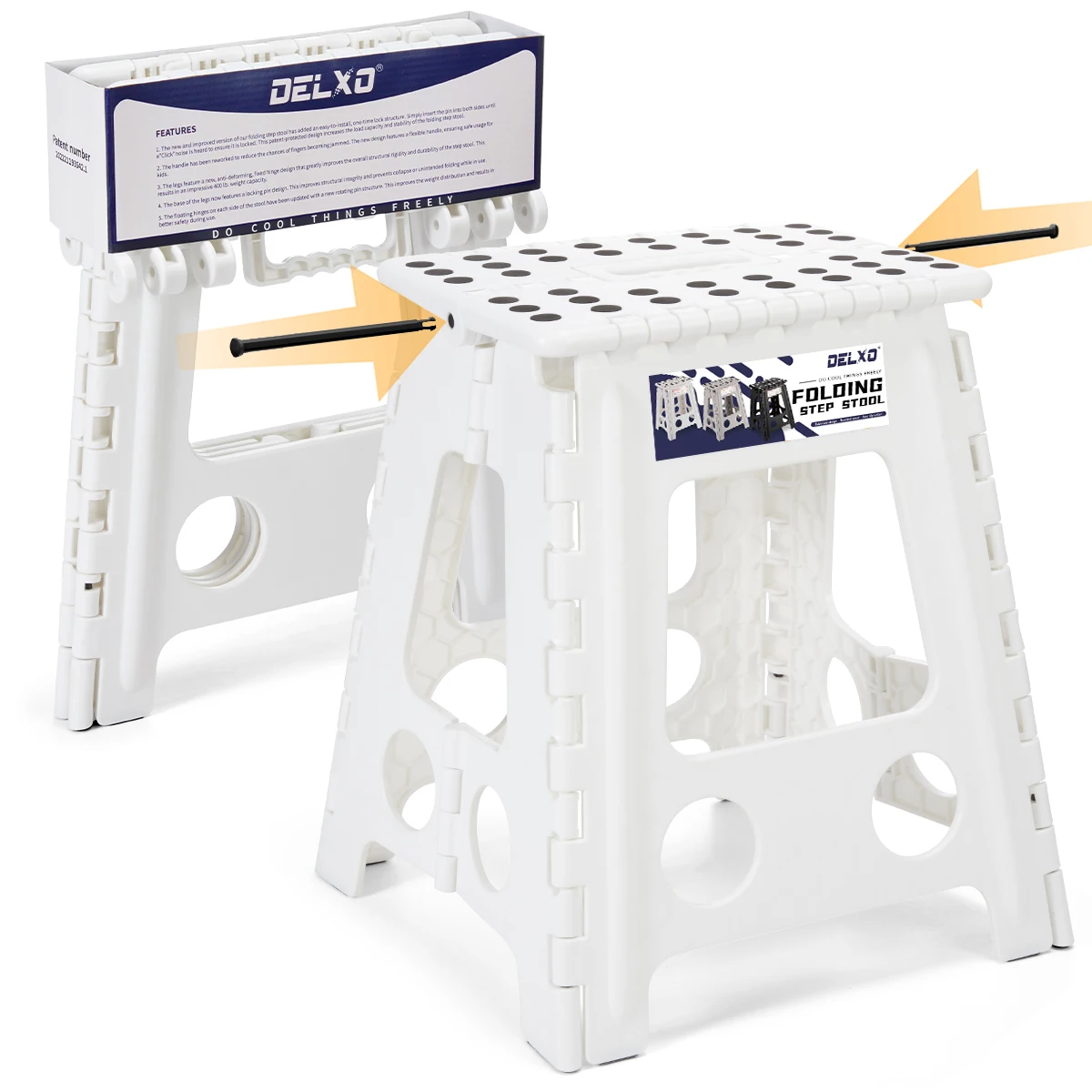 16-дюймовый безопасный легкий Противоскользящий пластиковый портативный складной стул для детей и