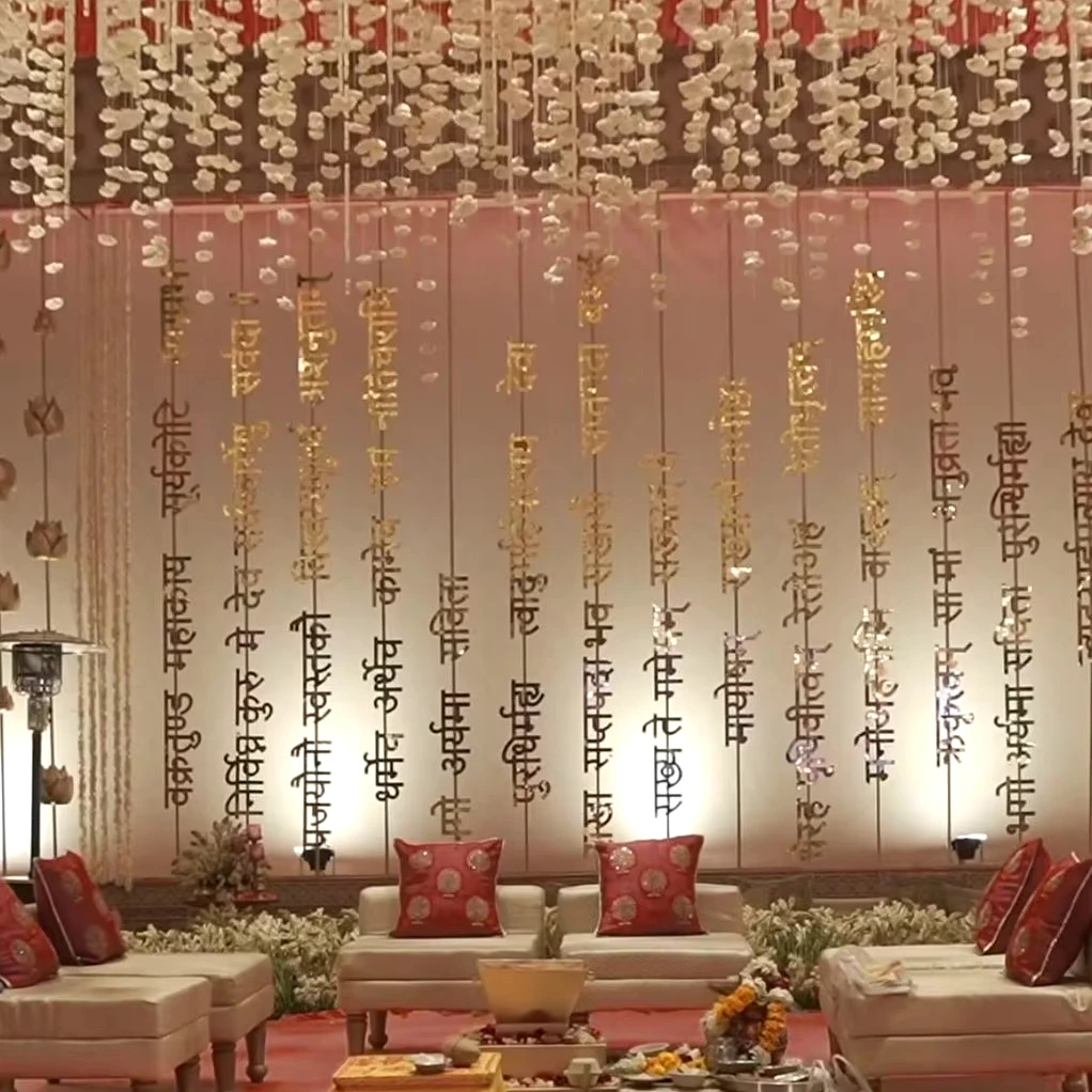 Traditional Religious Handmade Backdrop String For Stage and Entrance Decor At Wedding Mehndi Engagement Party Decoration