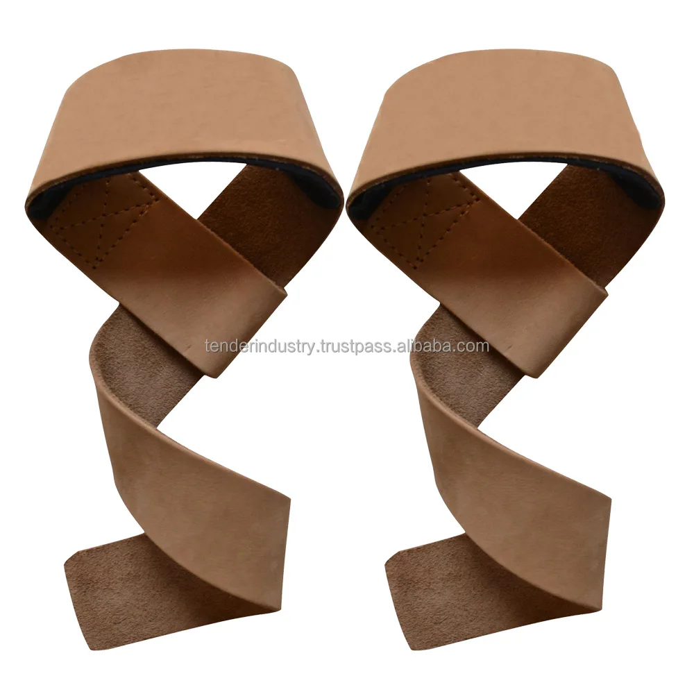 Cowhide Leather Weightlifting Straps gym Straps for Powerlifting Wrist Straps