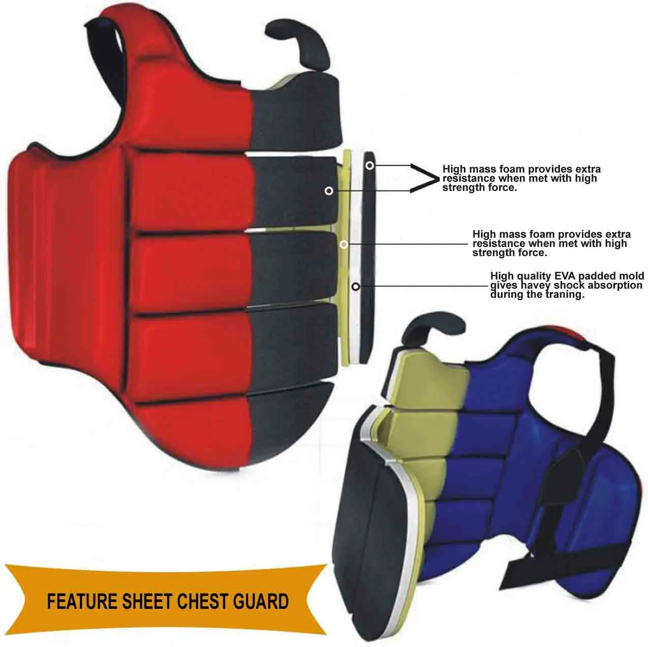 Martial Arts Chest Guard Reversible Body Protector Taekwondo Sparring Gear