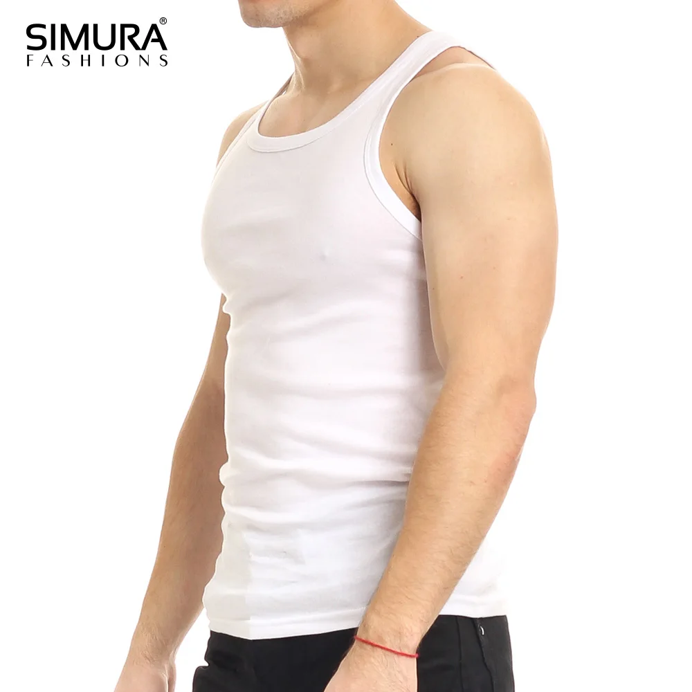 CustomFitness Sexy Mens Gym Clothes 100% Cotton Undershirt Sleeveless Fitted Men Wholesale Tank top From Bamgladesh