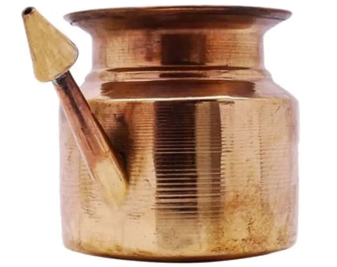 Decorative Copper Pure Kalash for Pooja German Silver Kalash, Pot  Chandi Plain Lota Sangli Kalasha for Puja (200gm)