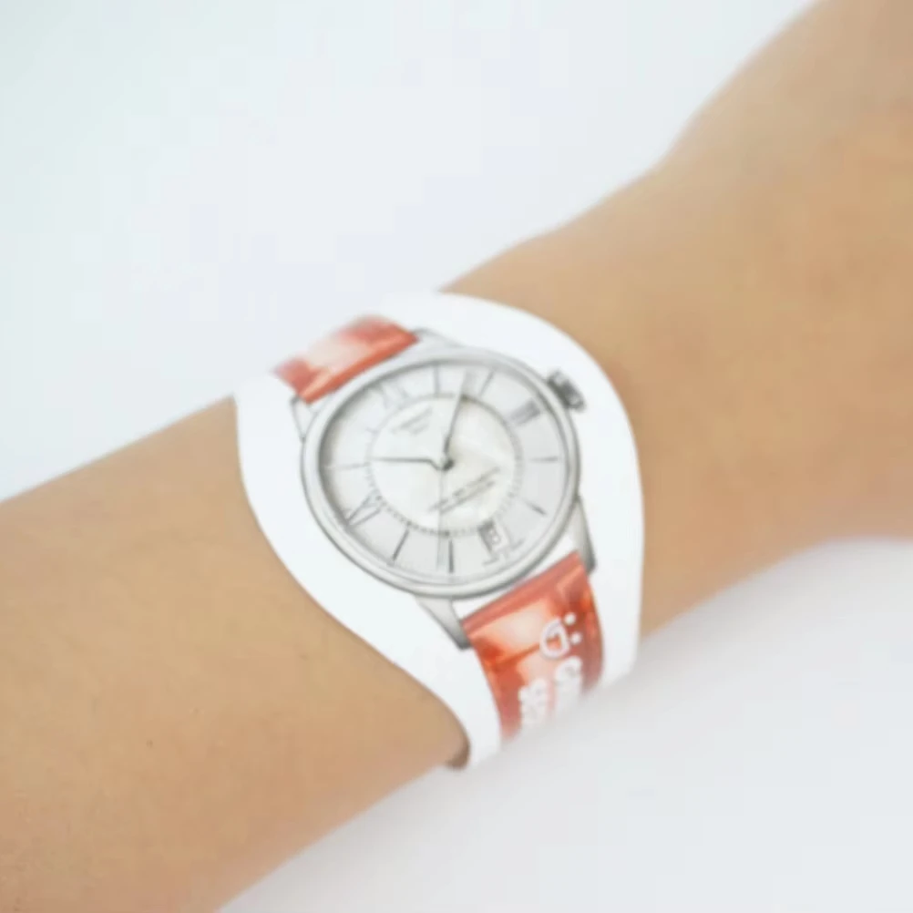Watch shaped band promotion wristband CMYK Printing tyvek wristband customized wristband party supplies advertisement band