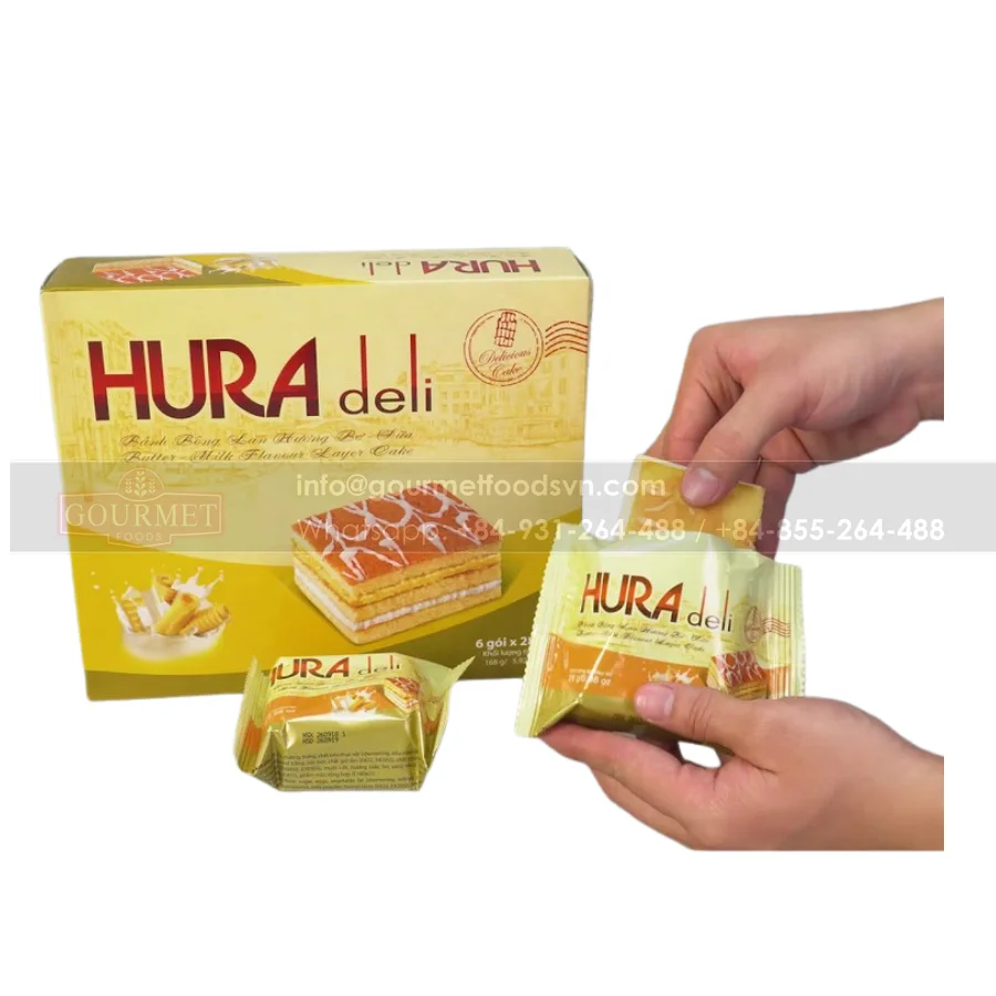 Слой молока и масла Hura Deli с внешним слоем губчатого пирога-это спонжи жевательные