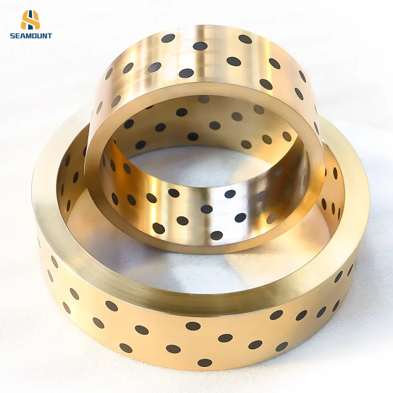 Bronze Flange Solid Lubricating Bushing Consist Of Cooper Alloy And Graphite Or Ptfe Good Lubrication For Ship And Steam Engine