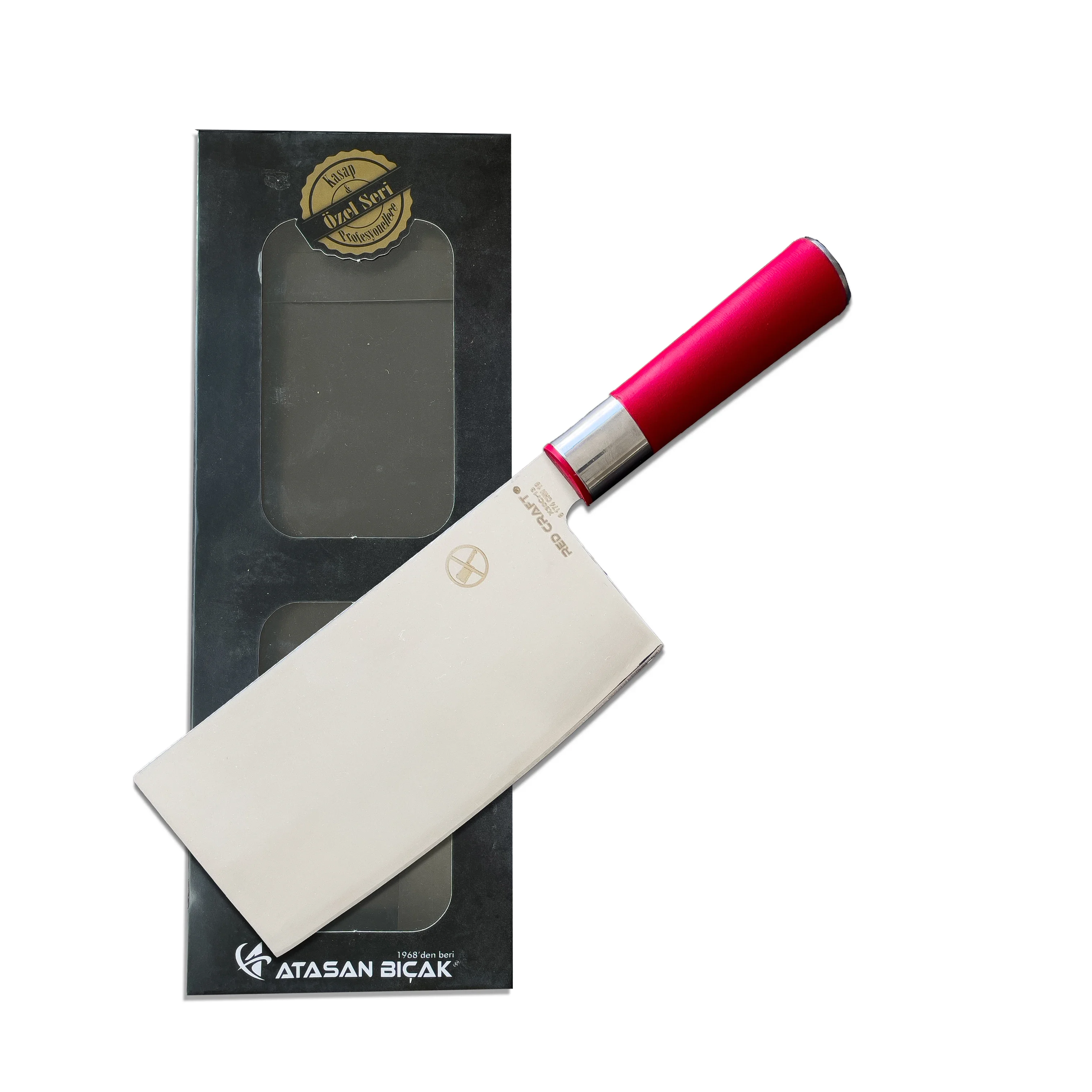 Professional Chefs Kitchen Knife ATASAN Red Craft Chinese Cleaver Handmade 2024 Best Quality Stainless Steel Butcher Knives