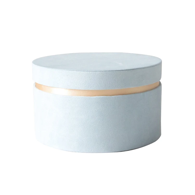 Wholesale Custom Logo Round Velvet Box Gift paper package Box