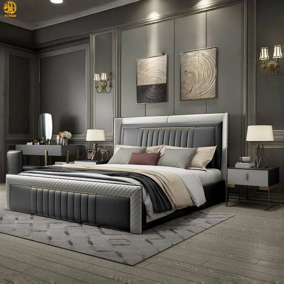 Italian bed room set designer Italy beautiful white leather beds for couples