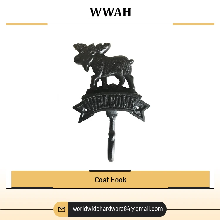 Modern Design Best Black Metal Wall Mounted Coat, Towel, Key Holders, Clothes Hanger Hook for Home Storage & Organization