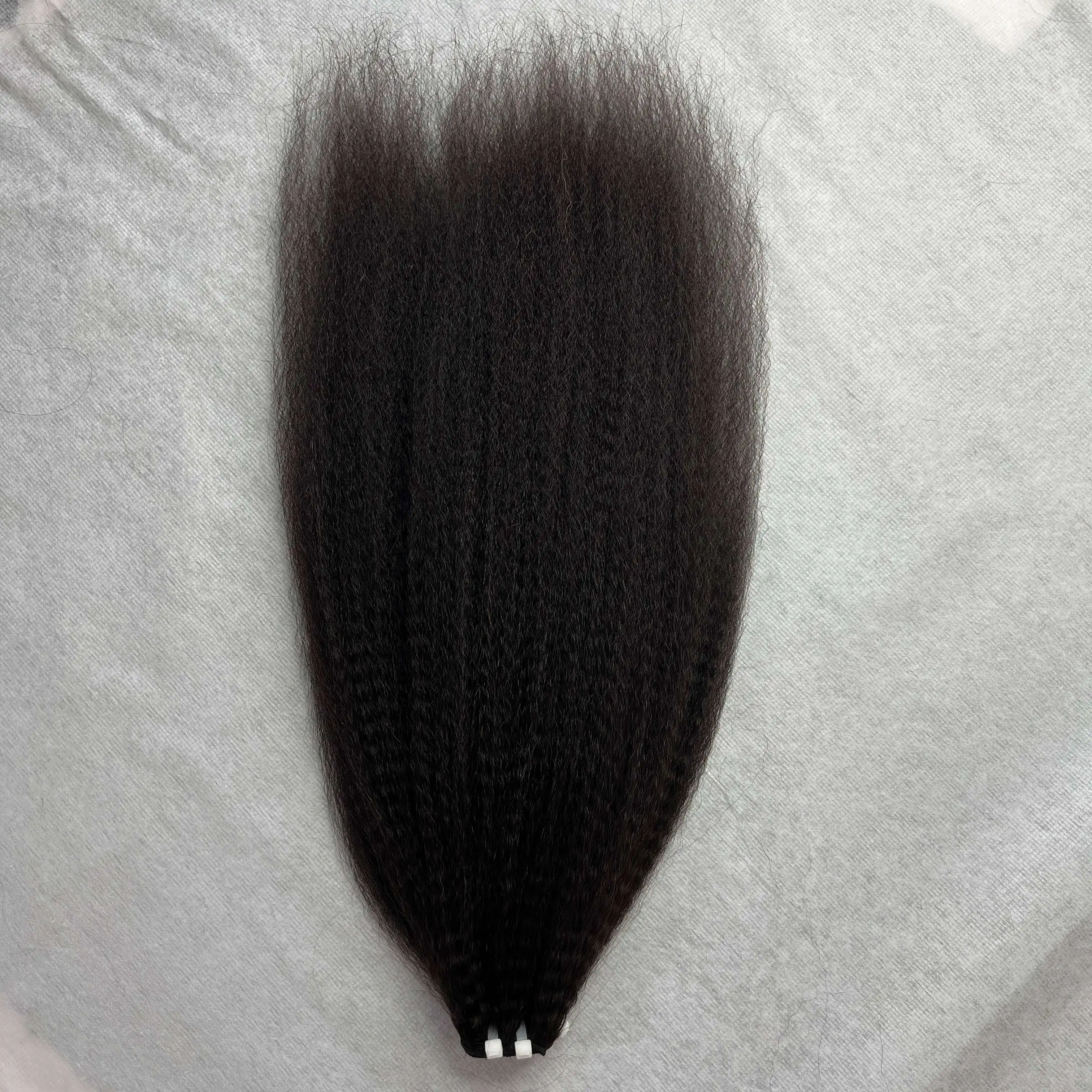 Natural color 8-40inch double drawn yaki tangle-free non chemical no shedding kinky straight hair extensions