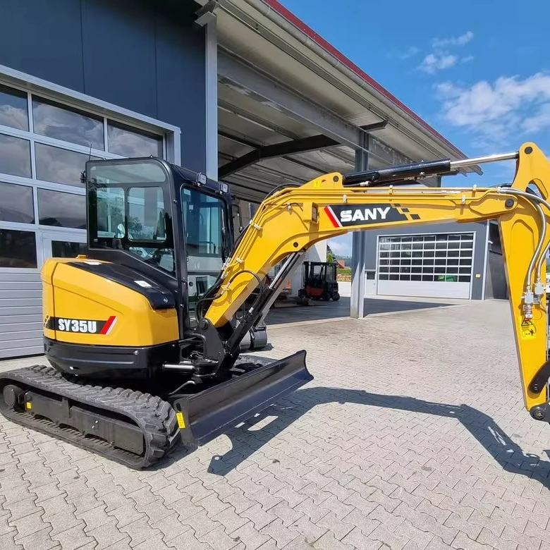 New SY35U MINI EXCAVATOR WITH ENCLOSED CAB GAS ENGINE operating weight max 1500 kg. Never used 0 hours