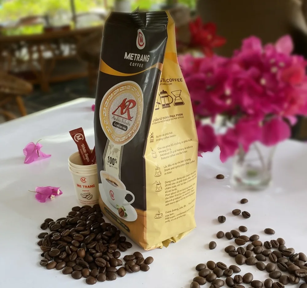 Premium Quality 500gr/bag 50% Robusta 50% Arabica Coffee in bag HACCP HALAL Certification Medium Roasted Coffee Beans