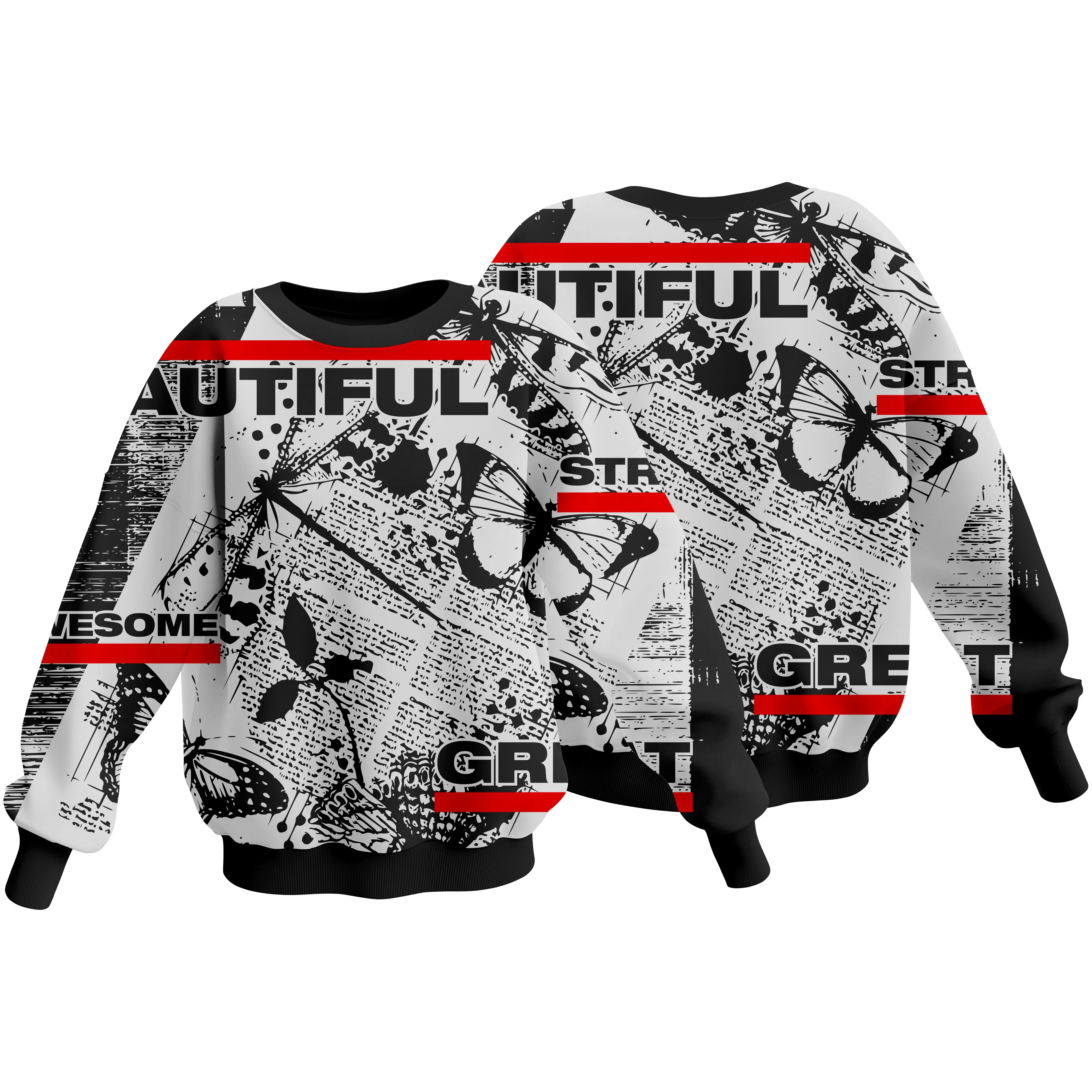 2024 New Arrival Polyester Spandex cotton Fabric Sublimation Printing Long Sleeve Hoodie Sweatshirts For Women Custom Log