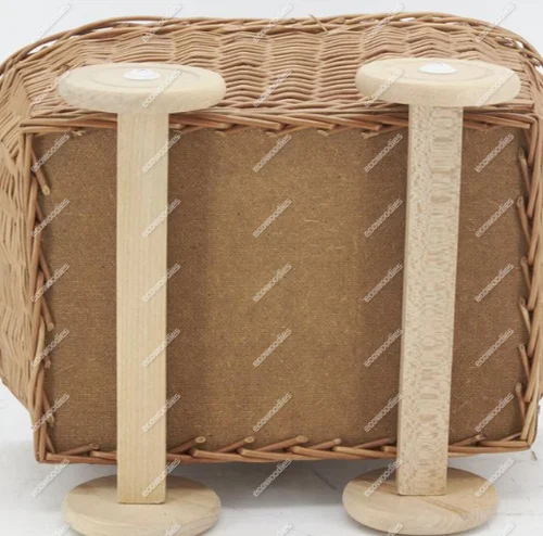 Children Pretend Toys Miniature Handcrafted Stroller Rattan Doll Furniture Baby Doll Cribs Cradle at Wholesale Price