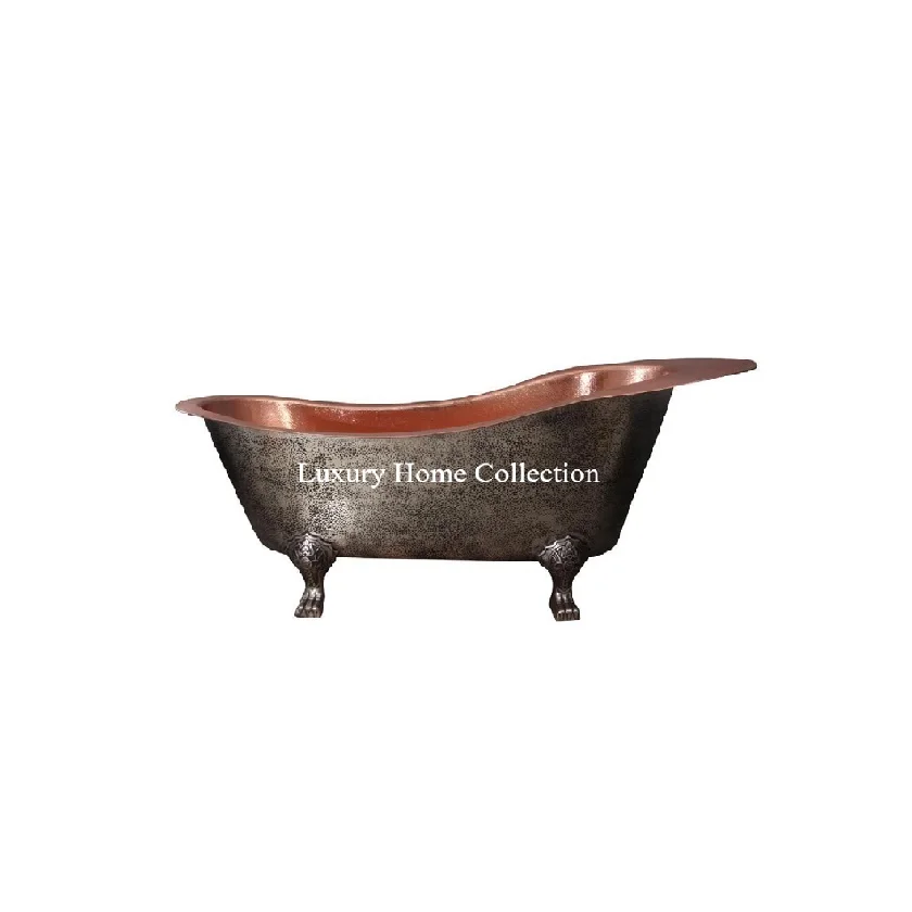Luxury Quality Black Color & Top And Base Gold Shiny Polished Copper Made Bath Tubs For Adults Bathing Ware From Indian Supplier