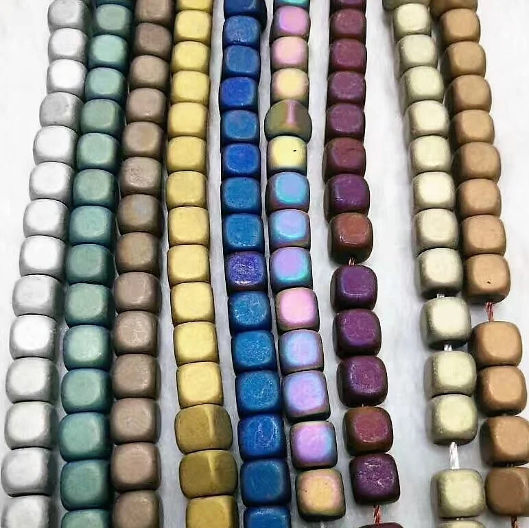 Non Magnetic Silver Tone Hematite beads Cube Hematite beads Square hematite