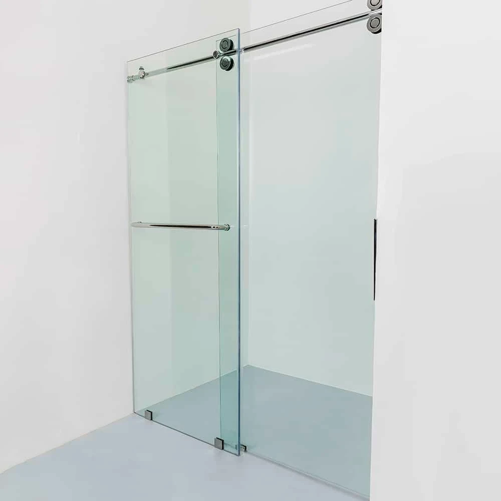 Wholesale high quality bathroom shower glass door small bathroom clear glass frameless double track sliding shower door