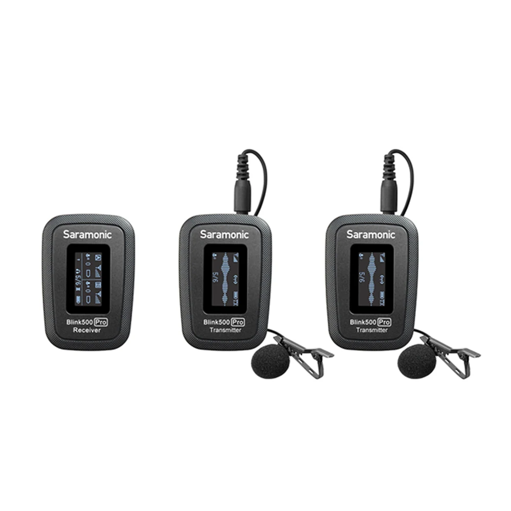 Saramonic Blink 500 Pro B2 TX+TX+RX 2.4GHz Micro-Wireless Dual Lavalier System w/Out for Cameras & Mobile