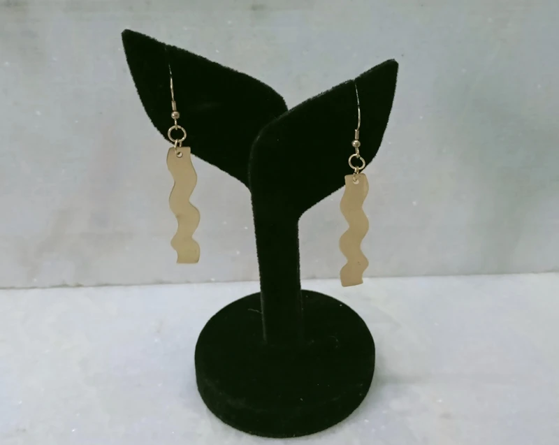 Brass Acid Cutting Brass Earrings Fancy partywear Fashion Brass Metal Stud Earrings Black Antique gold