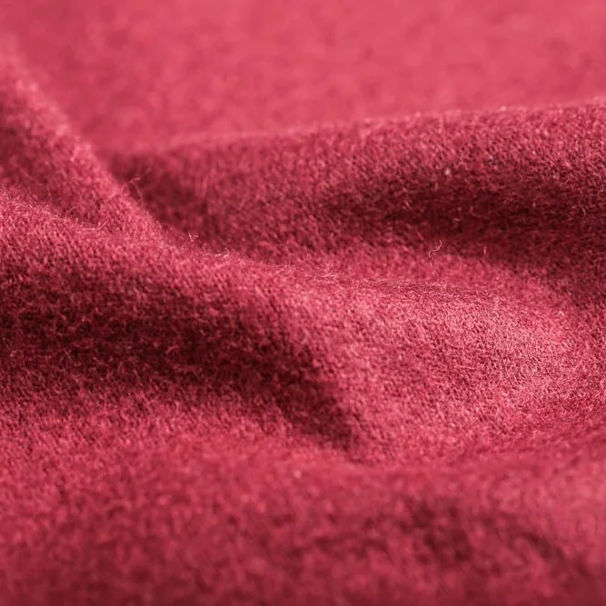 100% merino wool interlock brushed fabric