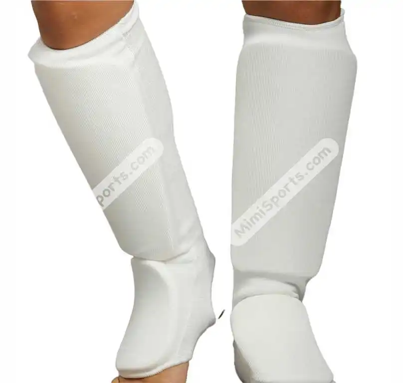 Wholesale Customized Adult Elastic Soccer Shin Guard with Stay Straps Nylon Leather Protective Sports Gear with Custom Logo