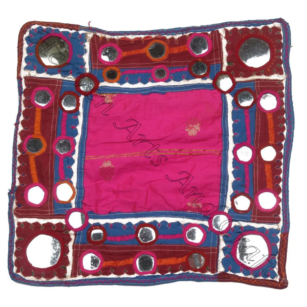 Vintage Indian Handmade Needle Multicolor Patch Kutch Rabari Embroidered Dresses Patches Yoke Boho Old Style Vintage Traditional