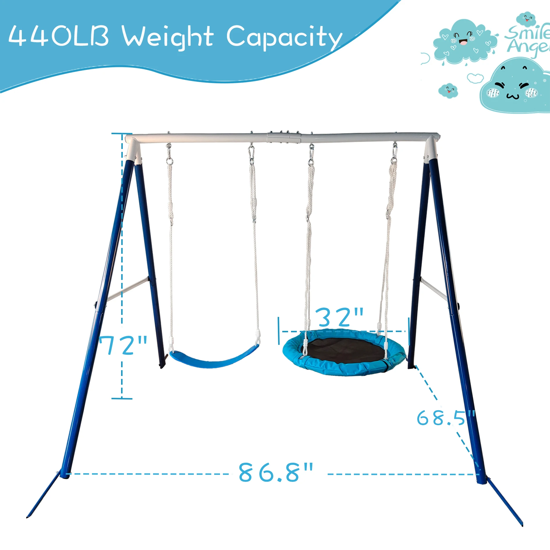 Metal Kids Swing Sets Playground Kids Garden Playground Two Functional Tree Swing Set For Children
