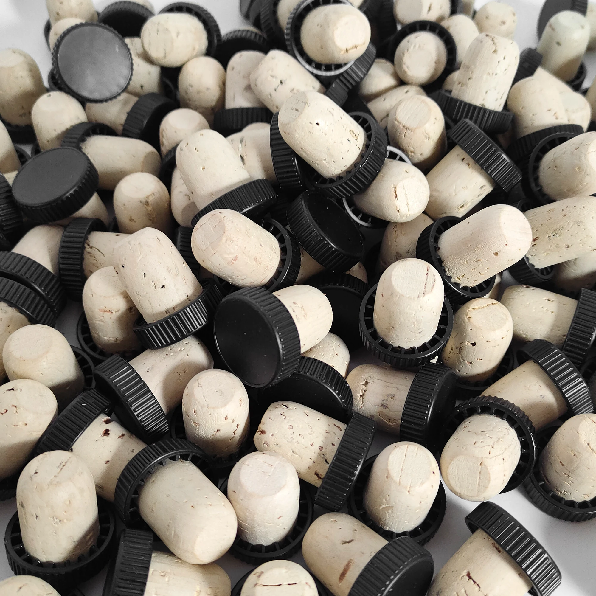 Bartop natural cork stopper with black PVC cap super quality size 27x18,5mm