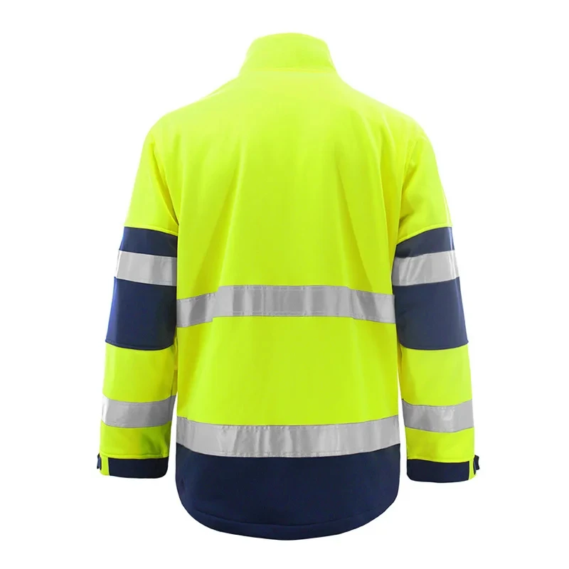 Winter High Visibility Safety Warm Jacket for Men Orange Waterproof Jacket Reflective Bomber Jacket Workwear Coat