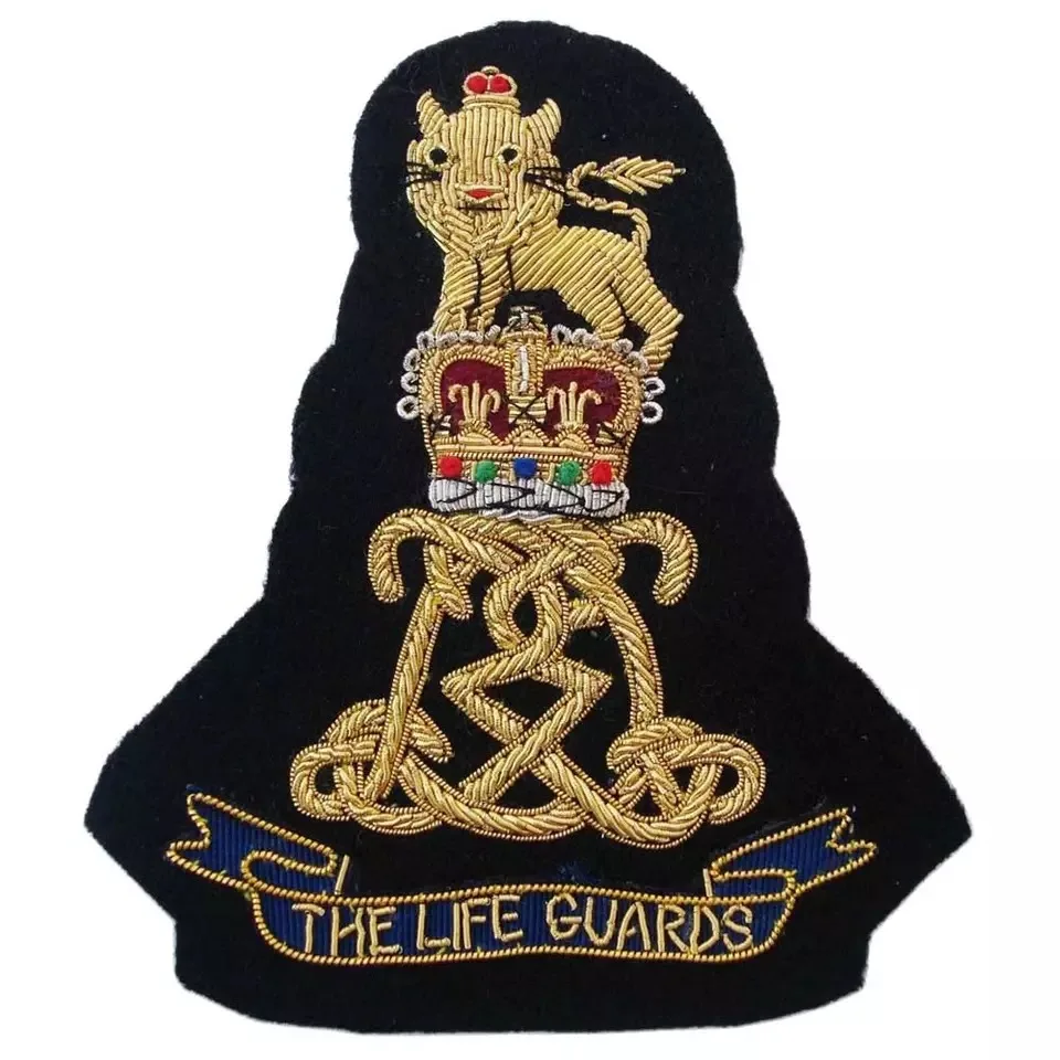 OEM and ODM Welcome Sew-on Applique Patch Hand made Embroidery Gold Bullion Wire Embroidered Blazer Military Uniform Badges