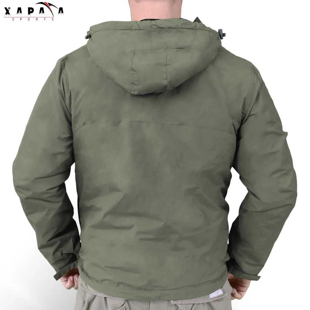 In Green Color Latest Design Breathable Men Wear Windbreaker Anorak Jacket By XAPATA SPORTS