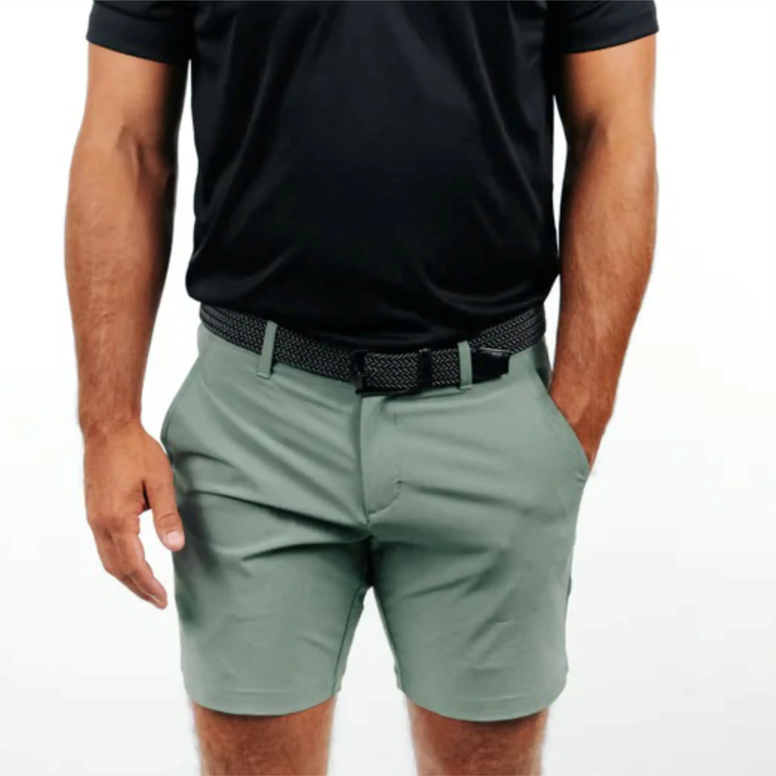 Custom Logo Quick Dry Moisture Wicking Workout Solid Colour Blank Casual Golf Polyester Men Shorts