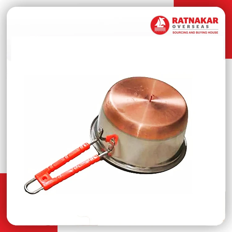 2024 Best Selling Products Mini Sauce Pan Modern Flat Base Stainless Steel Copper Bottom Mini Sauce Pan Cookware With Handle