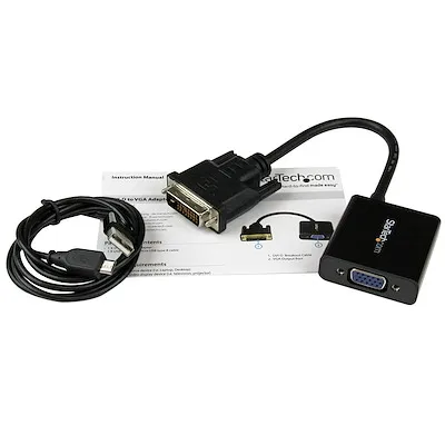 Compact Design DVI-D to VGA Active Adapter Converter Cable for Connect Digital DVI Enabled Devices to VGA Projector or Display