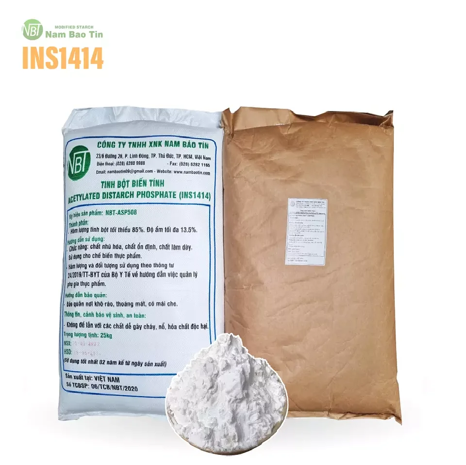 Acetylated Distarch Premium Product Phosphate Modified Tapioca Starch INS1414 With Cassava Root White Powder Made In Vietnam