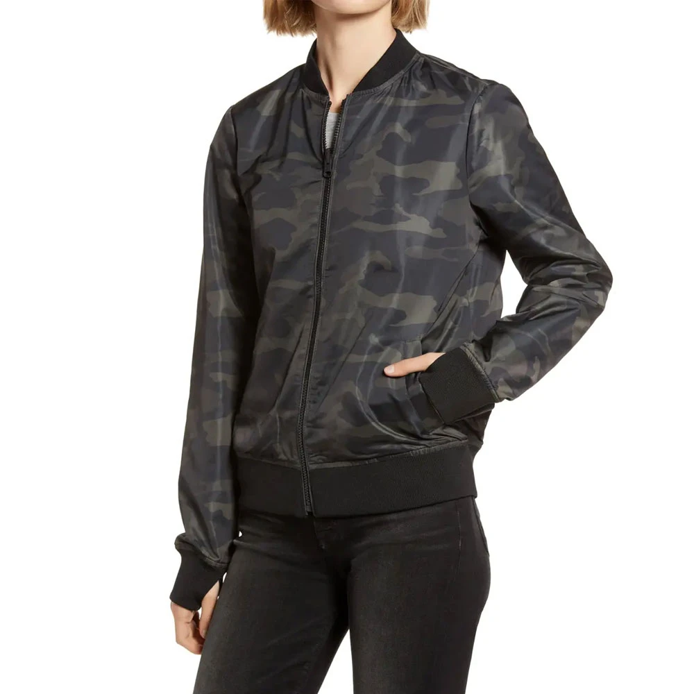 Long Sleeve Winter Warm Adult Size Women Bomber Jacket Hot Sale Custom OEM Design Women Bomber Jacket with customized size