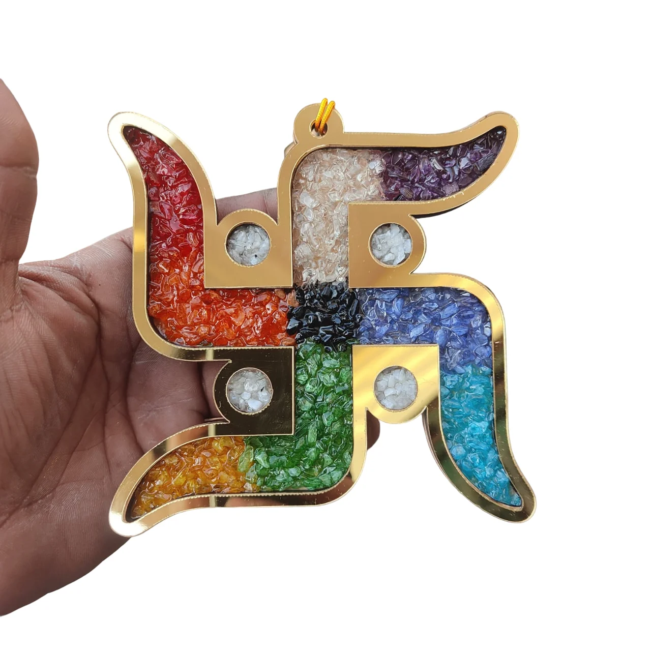 Crystal Gemstone  Ganesh Ji   Blessings  Home Wood Hanging Semi Precious Stones House  Ganesh ji  Pendulums Wall Car Hanging