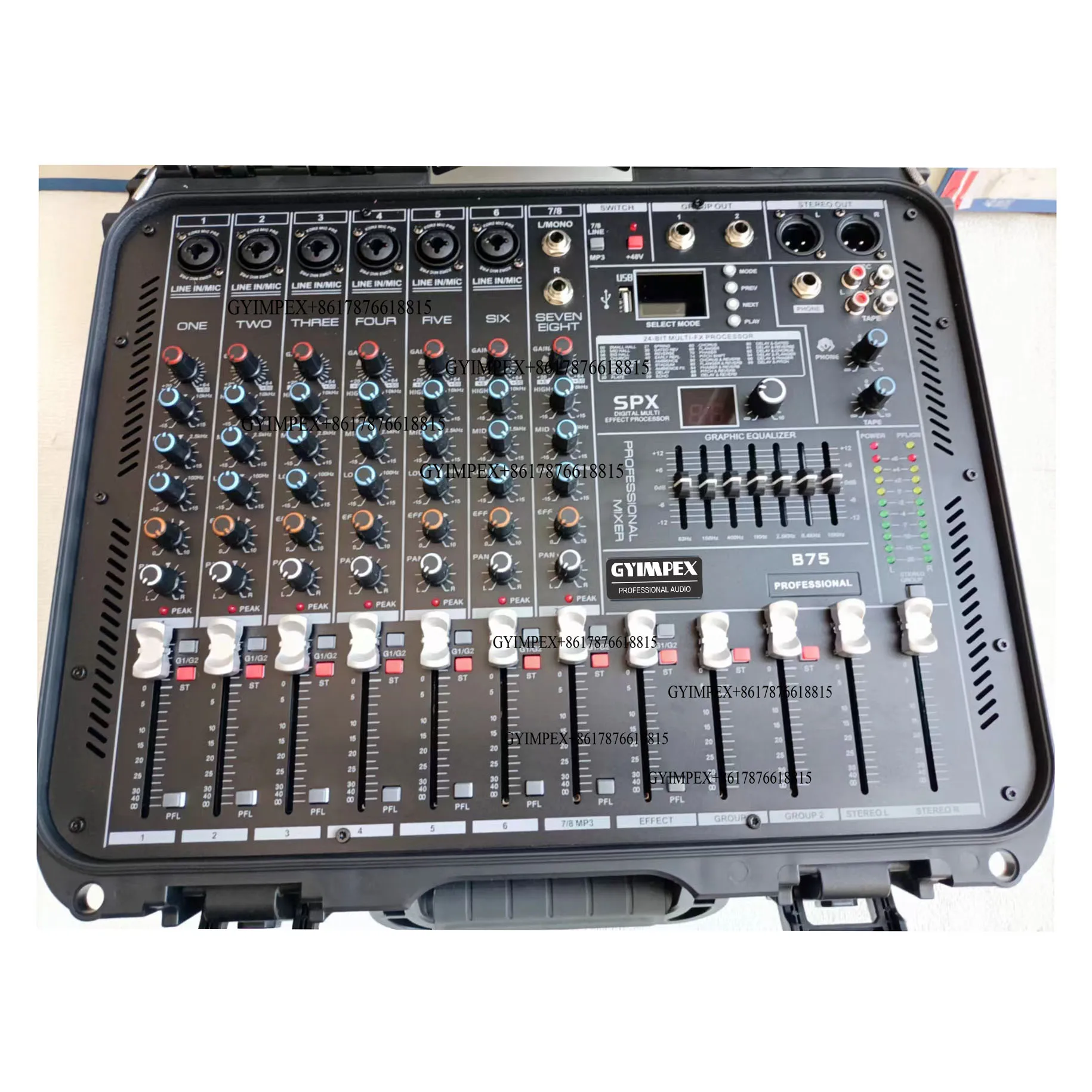 High Quality Professional Digital Audio 8 Channel Mixer Console 99 Effect Module Audio Console Mixer for line array speakers