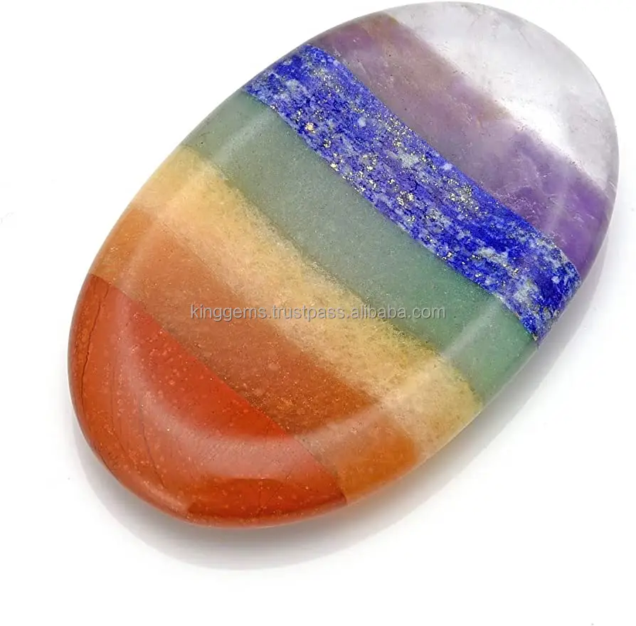 SEVEN CHAKRA CRYSTAL STONE WORRY STONES / PREMIUM QUALITY CHAKRA WORRY STONES / HEALING THUMB STONE WORRY STONES