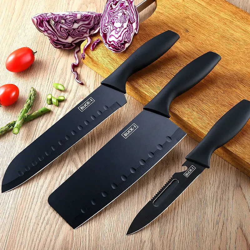 7 pcs Knife Cutting Board Combination Dormitory Meat Cleaver Kitchen Non stick Pot Special Spatula Kitchen Utensils