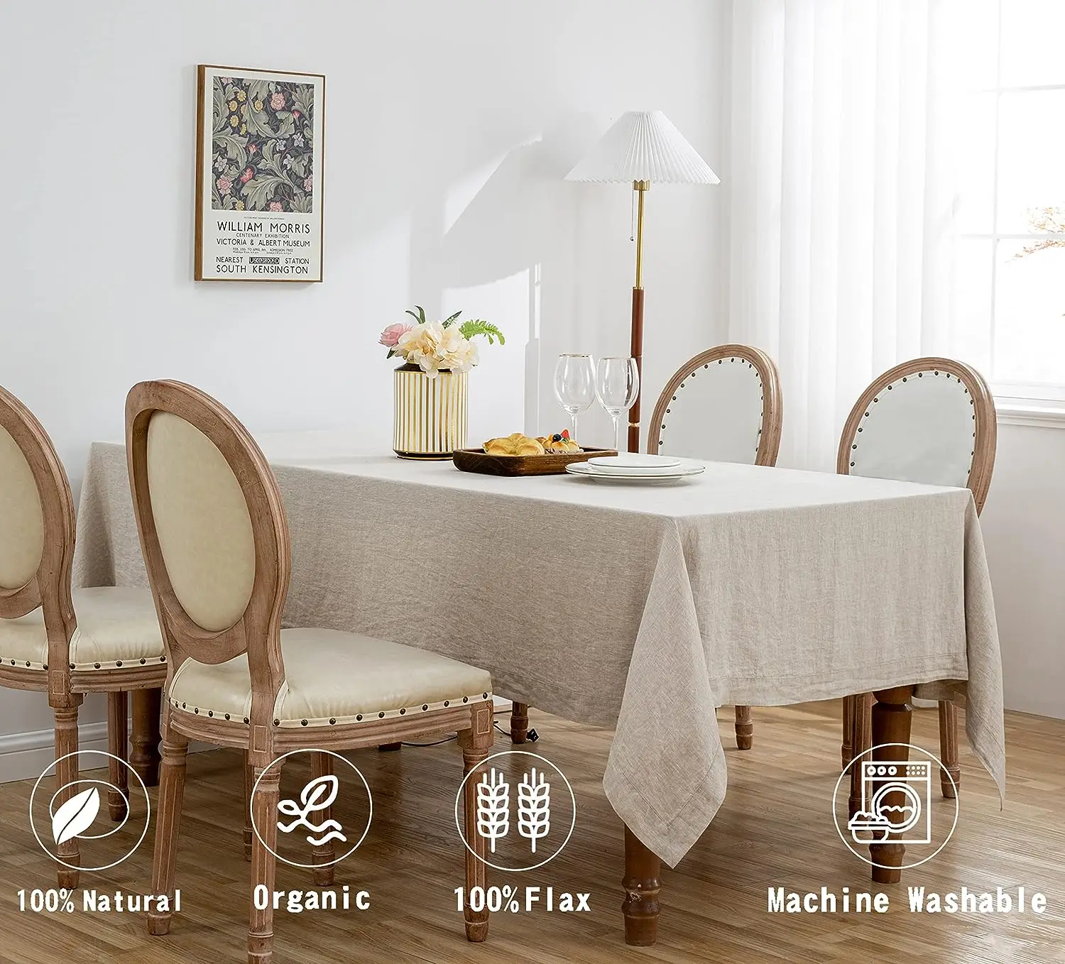 Restaurant Washed Woven Table Cloth Customer Size Multi Color Rectangular Table Cloths 100% Pure Linen christmas table linen