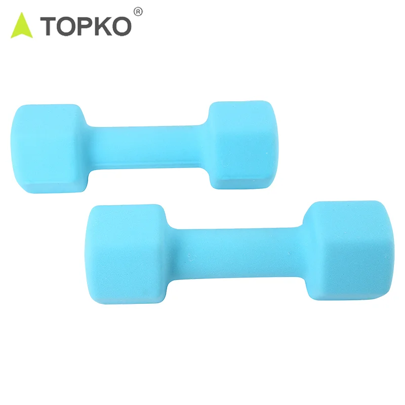 TOPKO Colorful Dip Plastic Small Dumbbell Gym Home Fitness Equipment for Women Men Bodybuilding Fashion Hex Dumbells