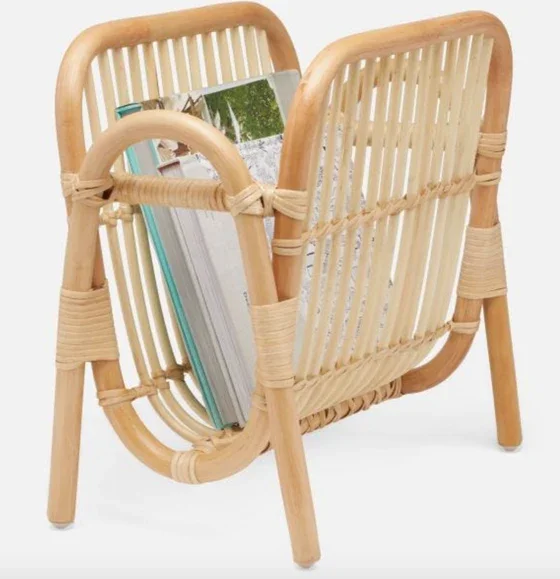 High Quality Rattan Magazine Rack Storage Basket for and Book OEM Acceptable Custom From Vietnam
