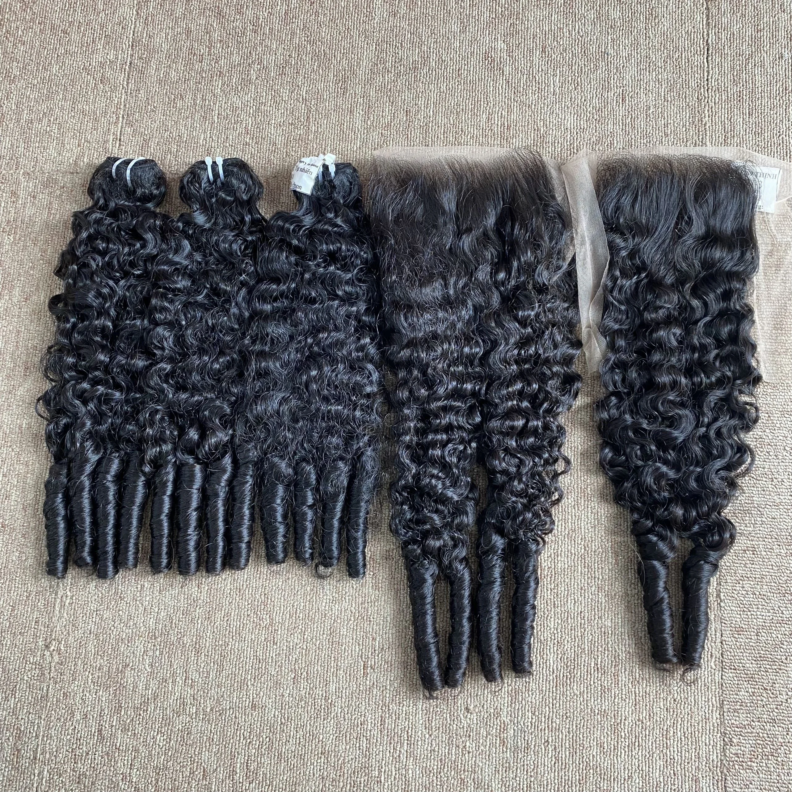 Jerry To Loose Bundles 18 Inches With Matching 18 Inches Frontal 13x4 Hari Weaving Human Hair Extension