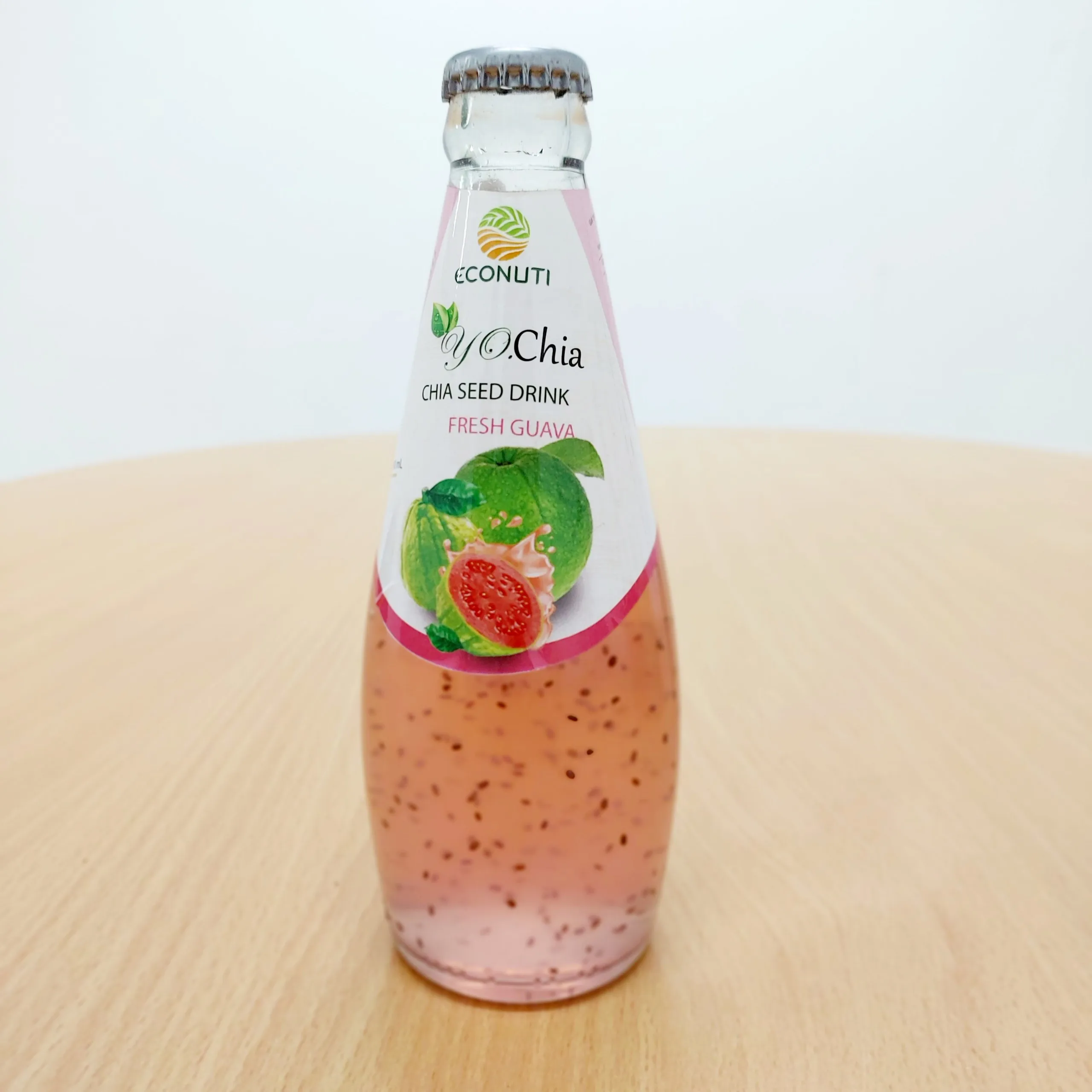 Chia Seed Drink Natural Fruit Flavor Kiwi Taste Glass bottle 280ml OEM Factory Price